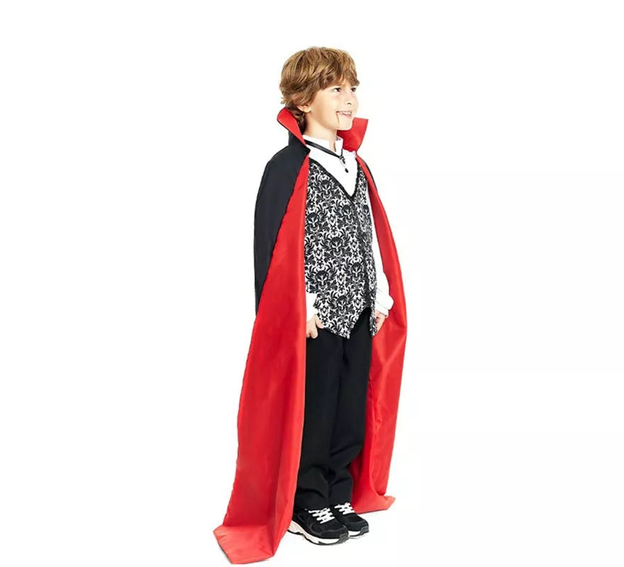 Disfraz de Drácula clásico con capa bicolor para niño