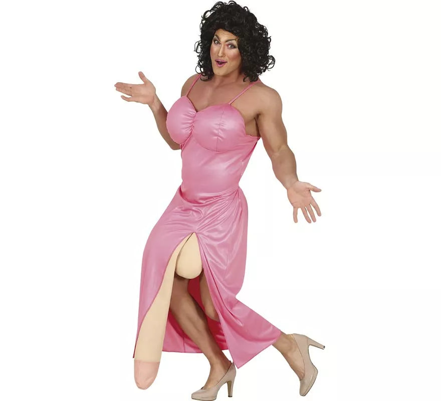 Disfraz de Drag Rosa Extrovertido para hombre