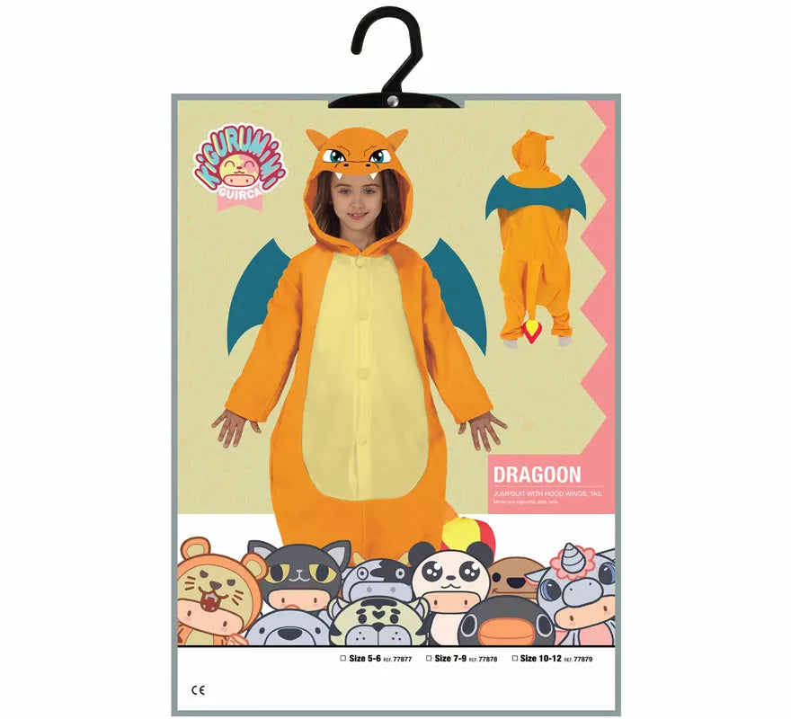 Translation missing: de.Disfraz de Dragón Naranja para niños