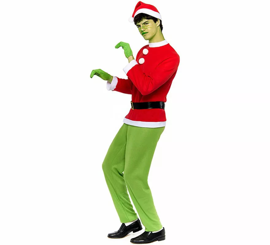 Disfraz de Duende Gruñón de Navidad para hombre