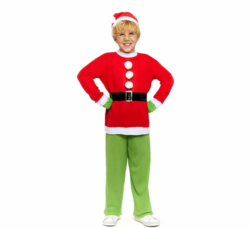 Translation missing: de.Disfraz de Duende Gruñón de Navidad para niño