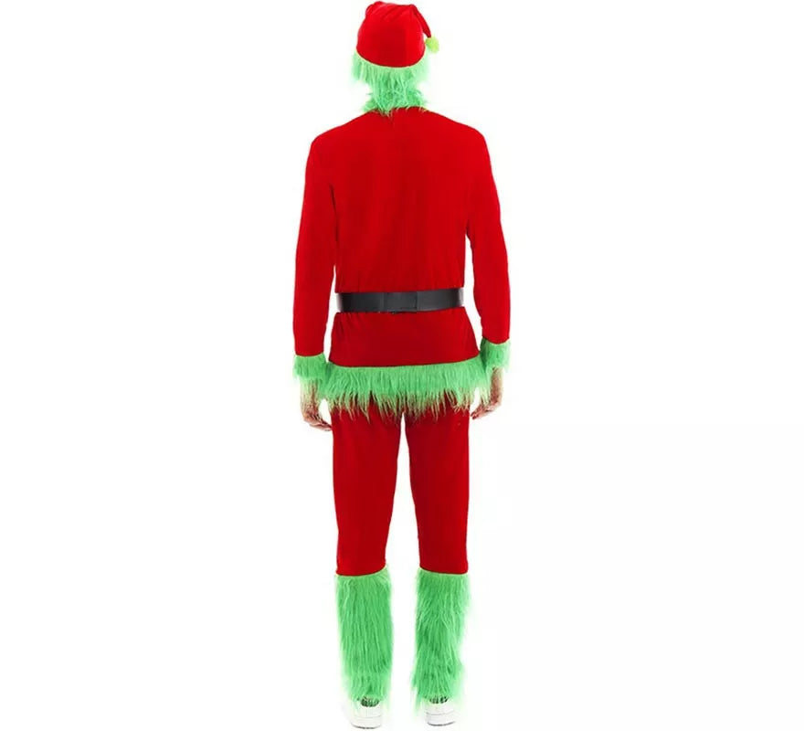 Translation missing: de.Disfraz de Duende Gruñón de Navidad verde para hombre