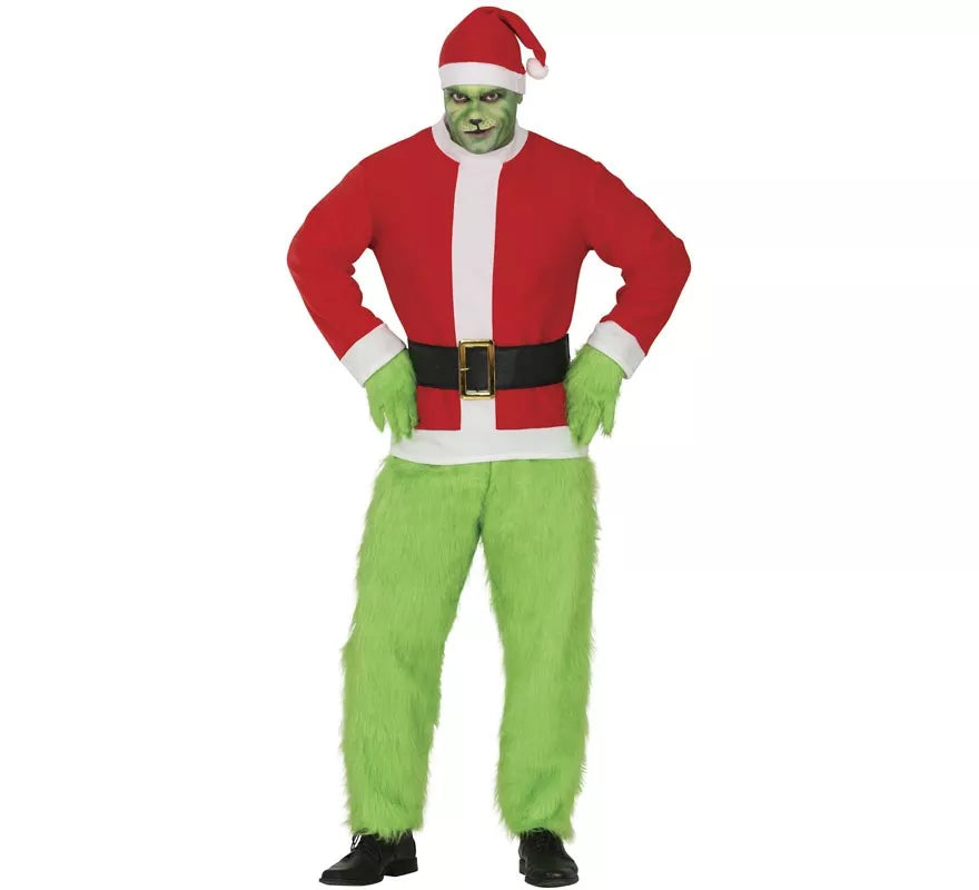 Translation missing: de.Disfraz de Duende Gruñón de Navidad verde para hombre