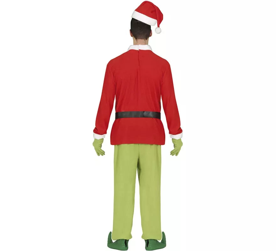 Disfraz de Duende Gruñón Navideño verde para hombre