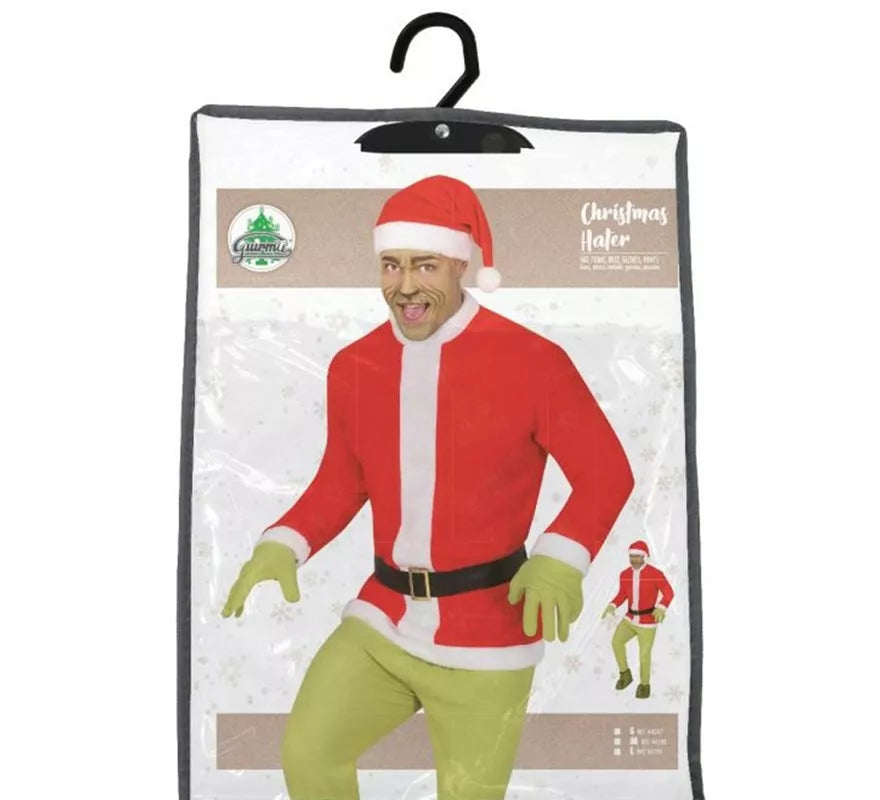 Translation missing: de.Disfraz de Duende Gruñón Navideño verde para hombre