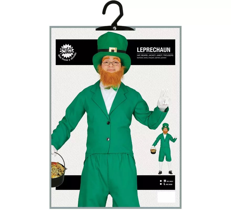Translation missing: de.Disfraz de Duende verde Irlandés Leprechaun para hombre