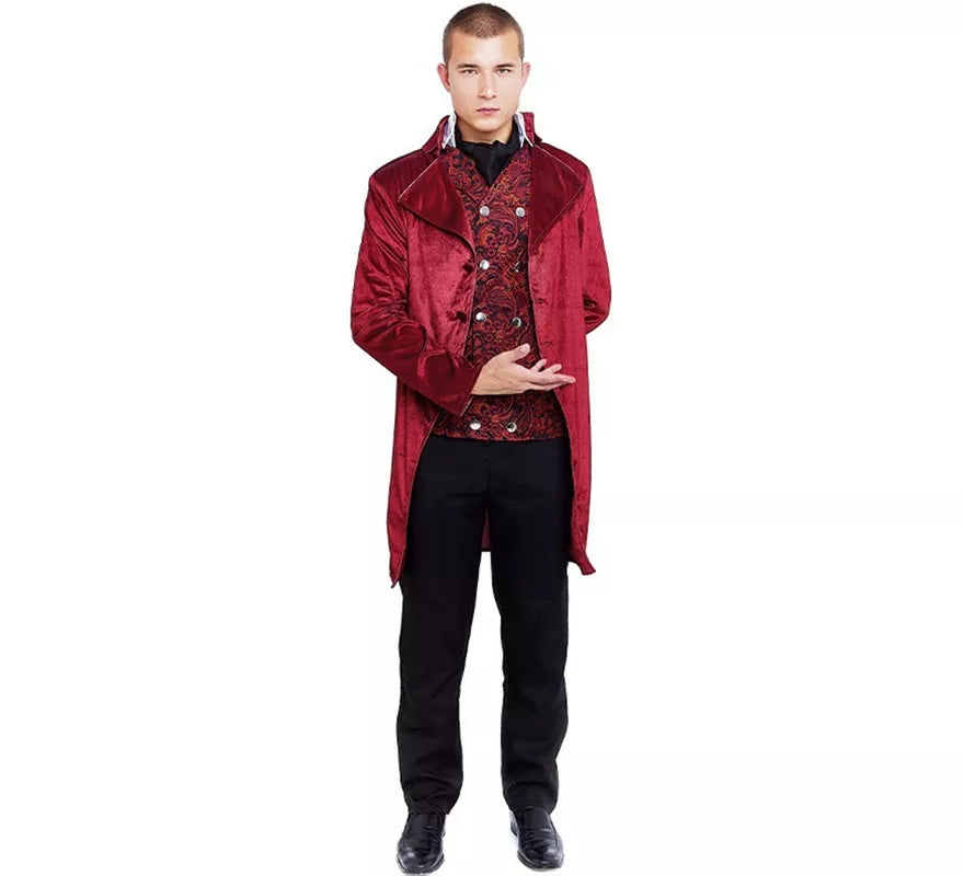 Translation missing: de.Disfraz de Duque Inglés elegante vinotinto para hombre