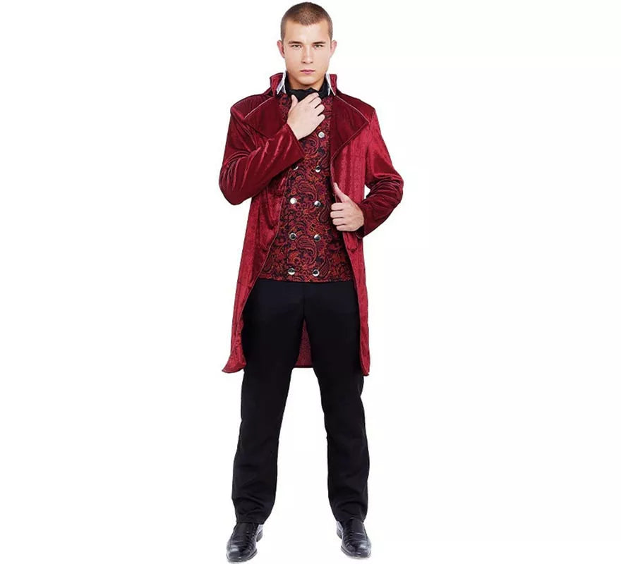 Translation missing: de.Disfraz de Duque Inglés elegante vinotinto para hombre