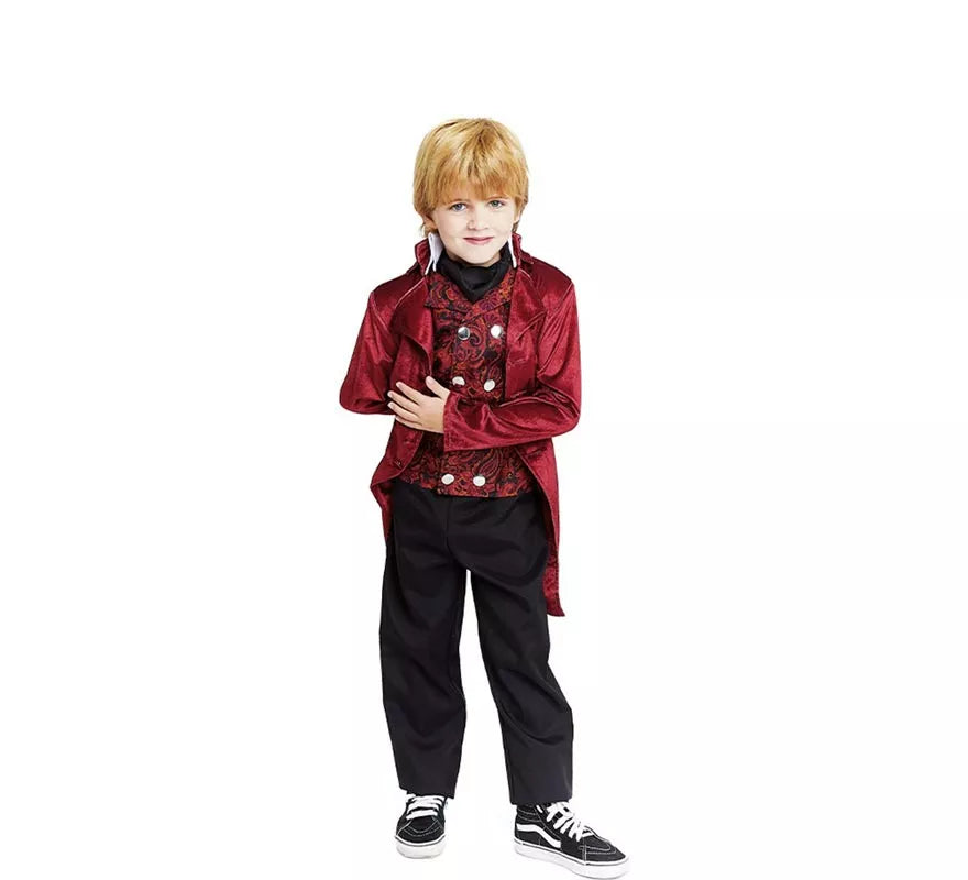 Translation missing: de.Disfraz de Duque Inglés elegante vinotinto para niño