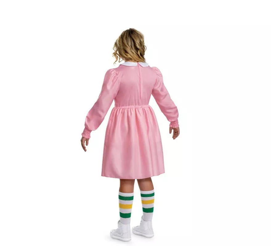 Disfraz de Eleven Rosa Classic de Stranger Things para niña