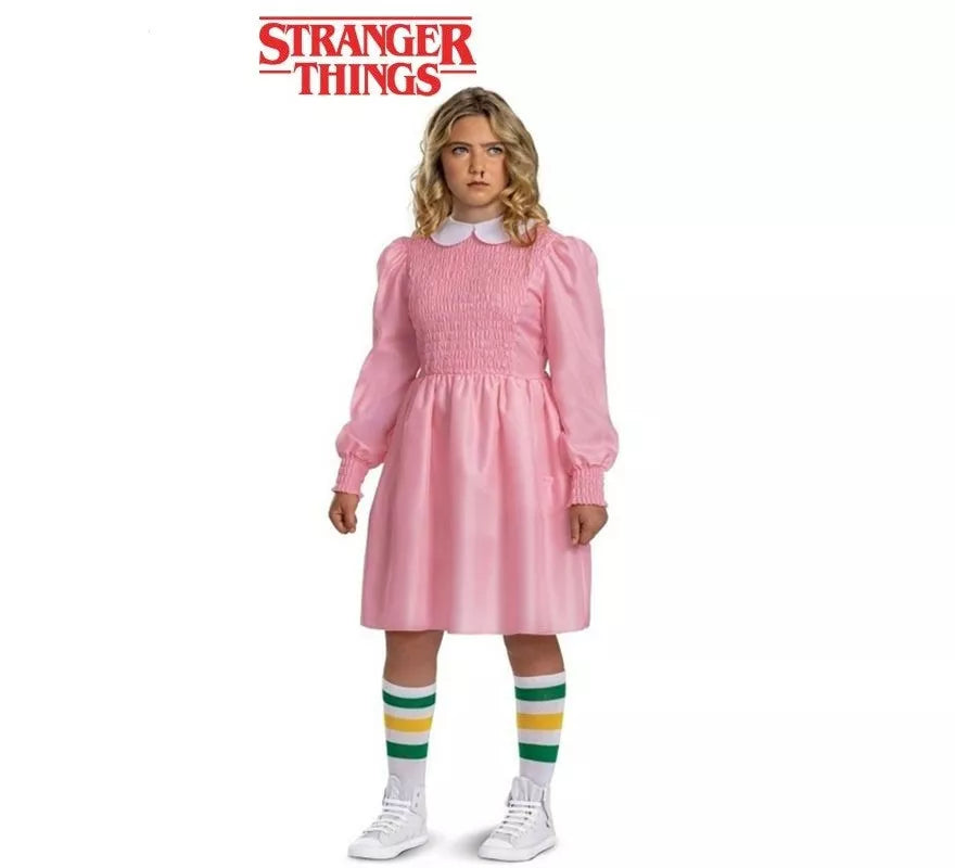Disfraz de Eleven Rosa Classic de Stranger Things para niña
