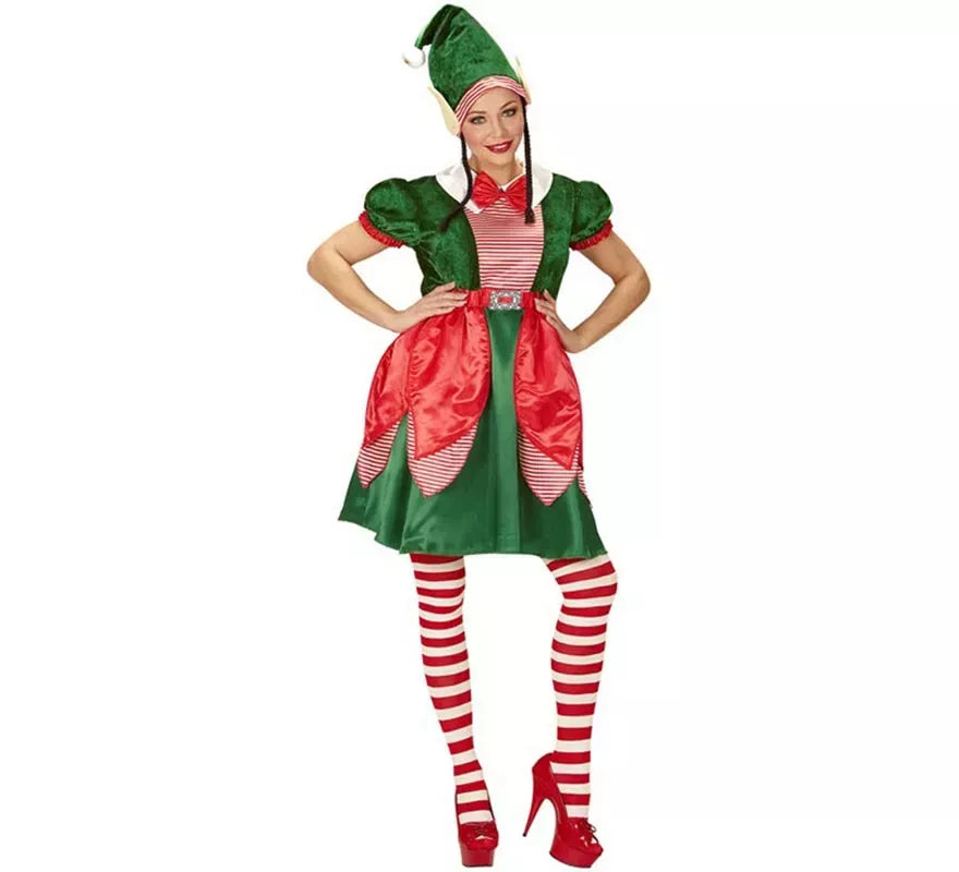 Translation missing: de.Disfraz de Elfa Ayudante de Papá Noel para mujer