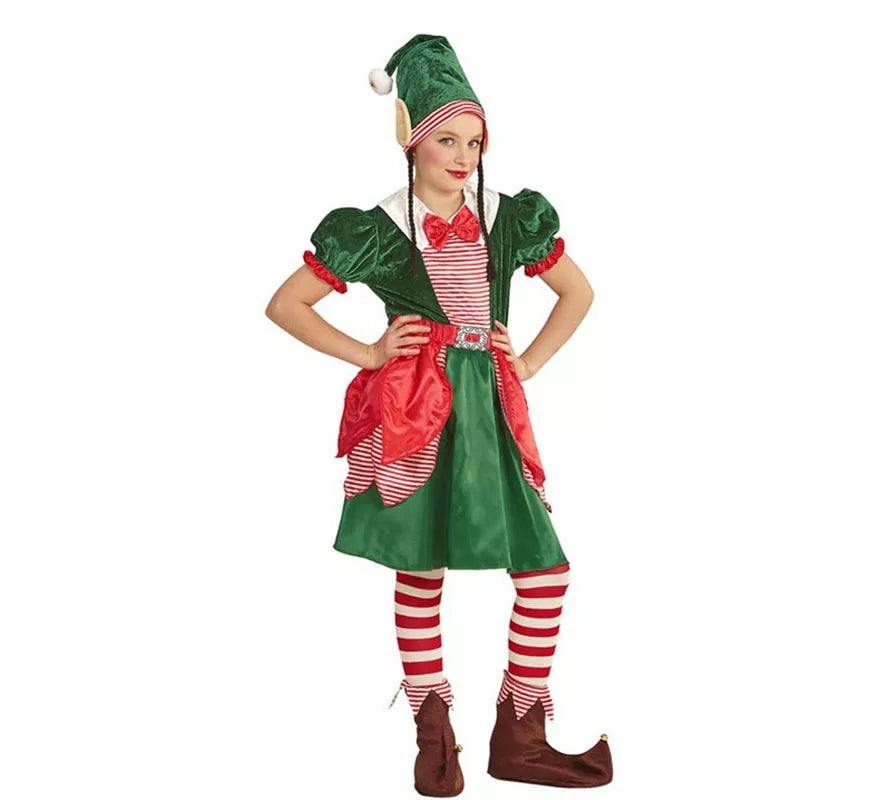 Translation missing: de.Disfraz de Elfa Ayudante de Papá Noel para niña
