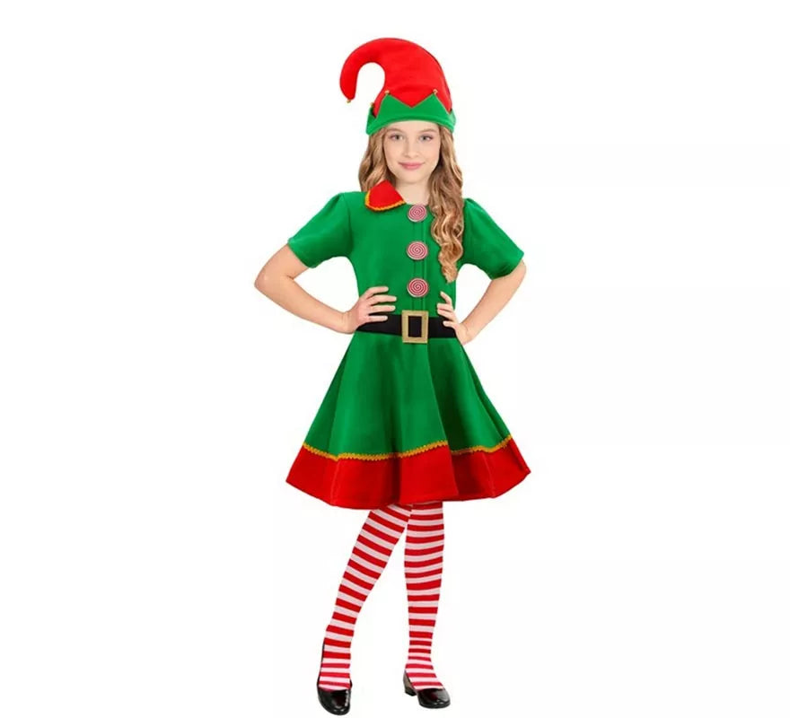 Disfraz de Elfa Ayudante de Santa Claus para niña