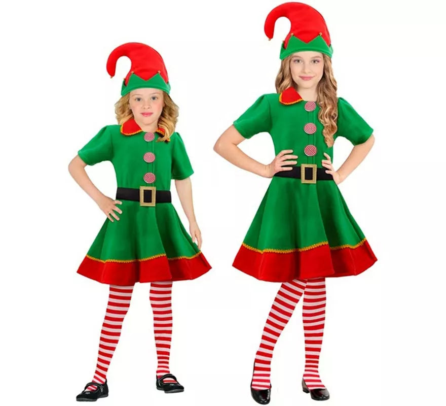 Translation missing: de.Disfraz de Elfa Ayudante de Santa Claus para niña