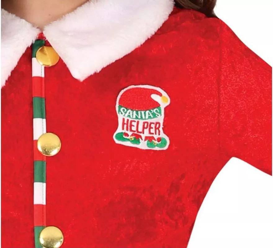 Translation missing: de.Disfraz de Elfa Ayudante de Santa con gorro para niña
