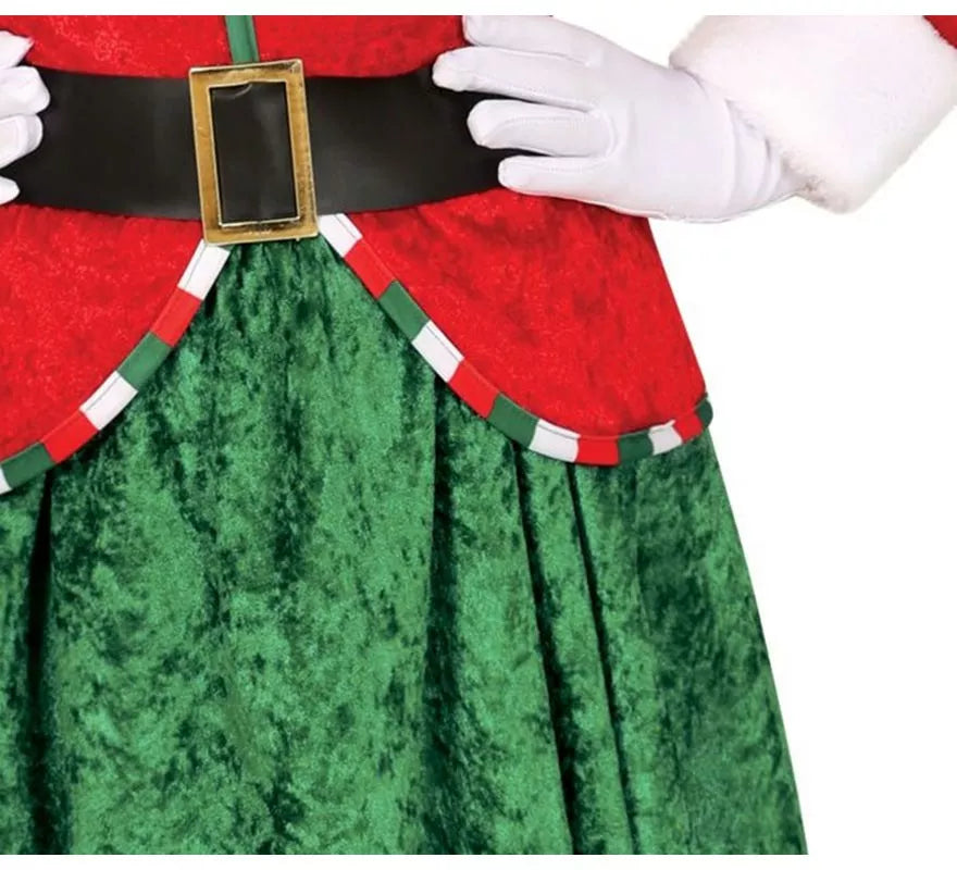 Translation missing: de.Disfraz de Elfa Ayudante de Santa con gorro para niña