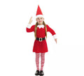 Disfraz de Elfa Polar roja en vestido con gorro para niña