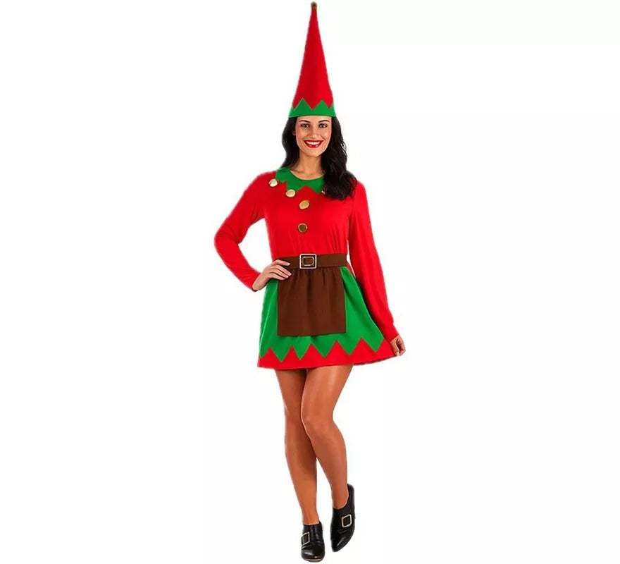 Translation missing: de.Disfraz de Elfa Roja y Verde para mujer