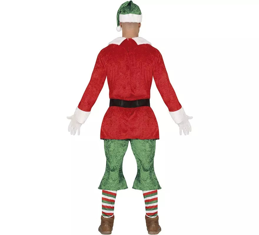 Translation missing: de.Disfraz de Elfo Ayudante de Santa con cinturón para hombre