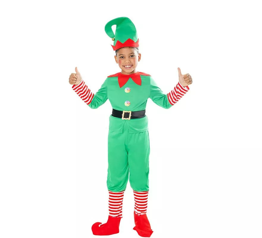Disfraz de Elfo Ayudante de Santa con gorro para niño
