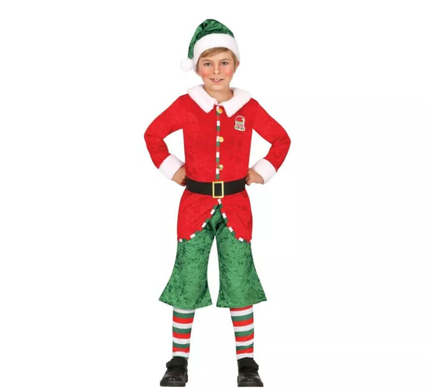Translation missing: de.Disfraz de Elfo Ayudante de Santa con gorro para niño