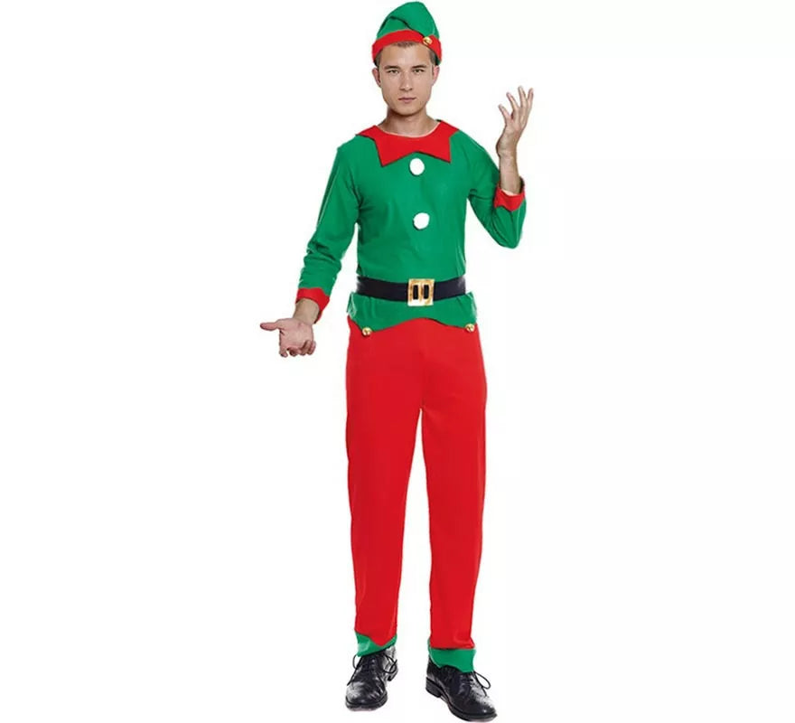 Translation missing: de.Disfraz de Elfo de Navidad Ayudante de Papá Noel para hombre
