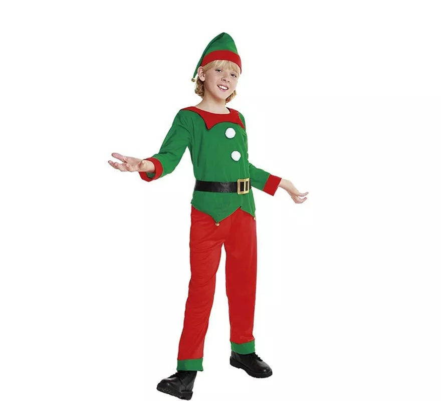 Translation missing: de.Disfraz de Elfo de Navidad Ayudante de Papá Noel para niño
