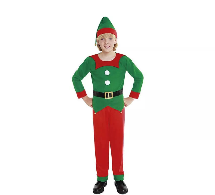 Translation missing: de.Disfraz de Elfo de Navidad Ayudante de Papá Noel para niño