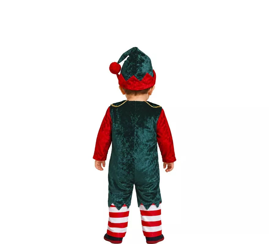 Disfraz de Elfo Navideño verde oscuro para bebé