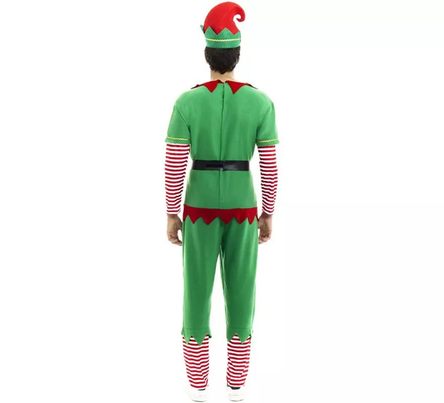 Translation missing: de.Disfraz de Elfo Polar verde y rojo con cinturón para hombre