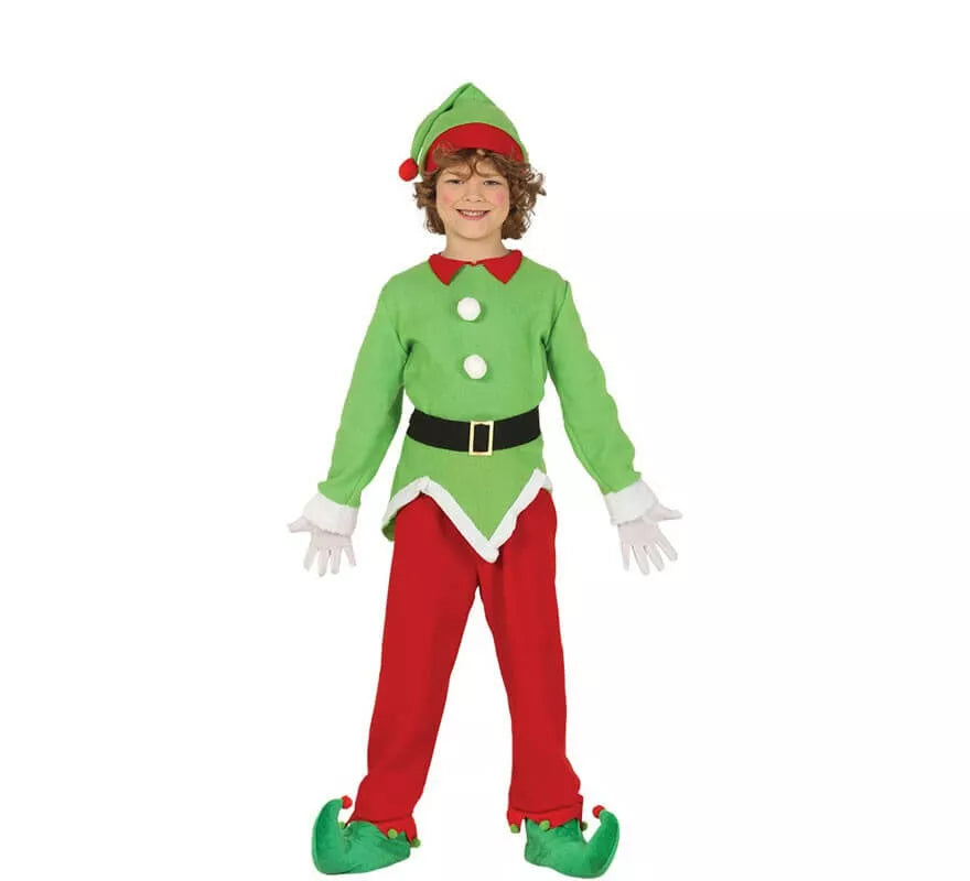 Disfraz de Elfo Rojo y Verde para niño