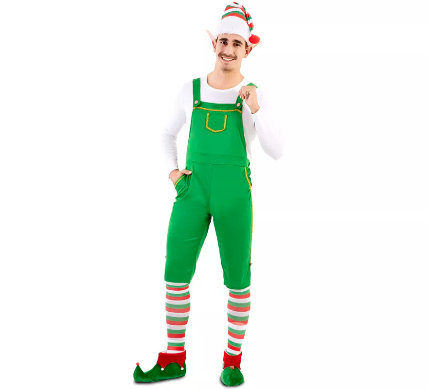 Translation missing: de.Disfraz de Elfo Verde con gorro para hombre