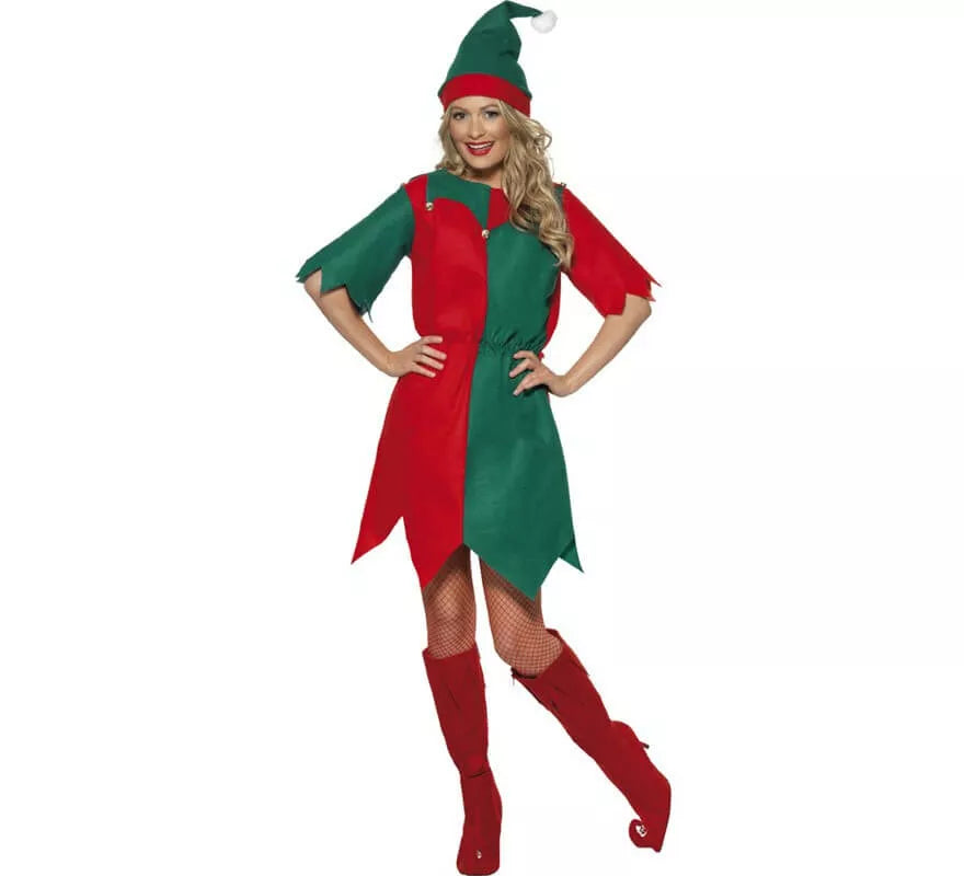 Translation missing: de.Disfraz de Elfo Verde y Rojo de Mujer para Navidad