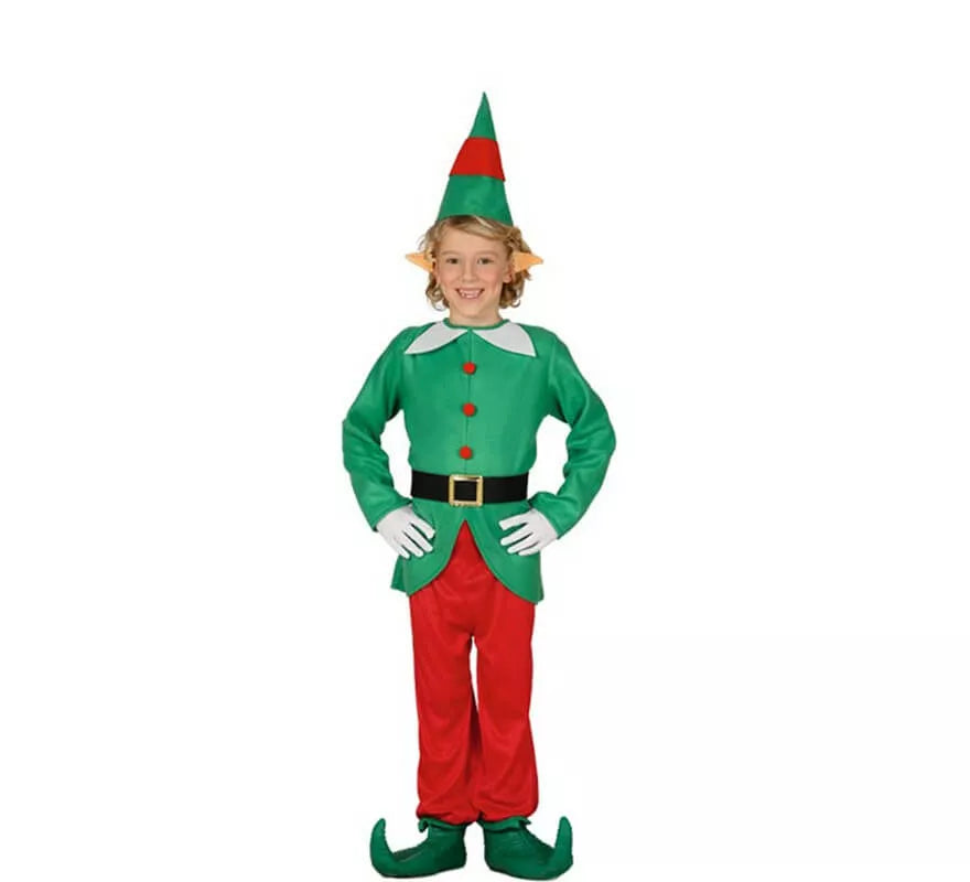 Translation missing: de.Disfraz de Elfo verde y rojo para niño