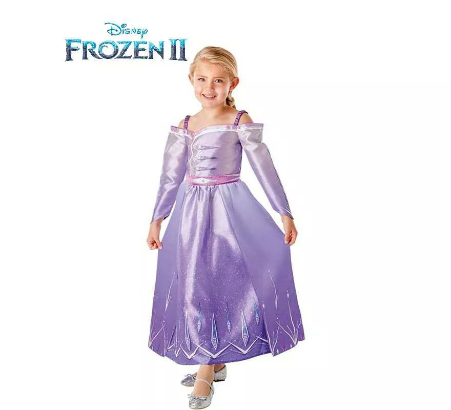 Disfraz de Elsa Morado de Frozen II para niña