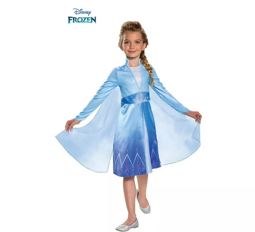 Translation missing: de.Disfraz de Elsa Viajera Disney Frozen clásico para niña