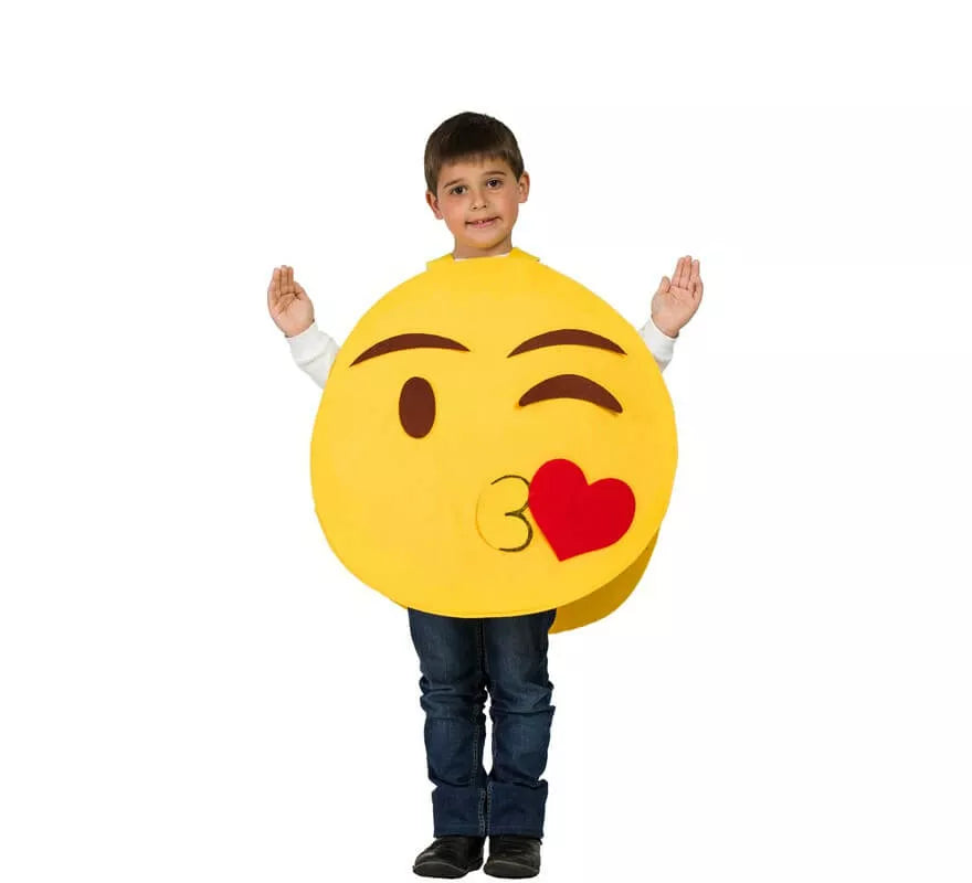 Translation missing: de.Disfraz de Emoticono Besucón para niños