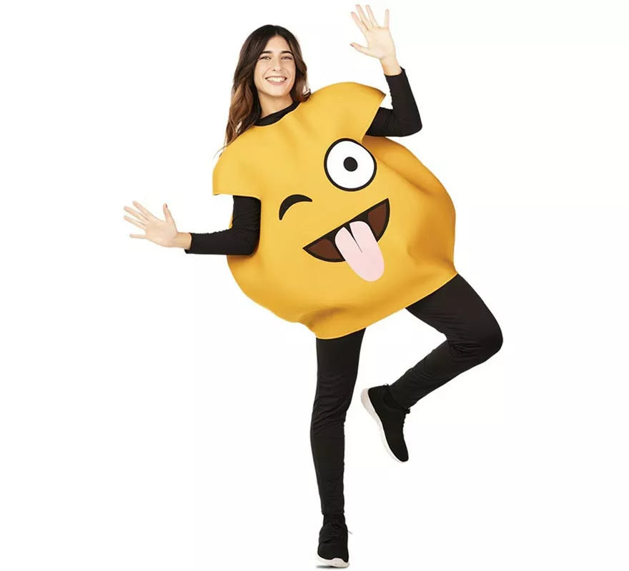 Translation missing: de.Disfraz de Emoticono Guiño con lengua para adultos