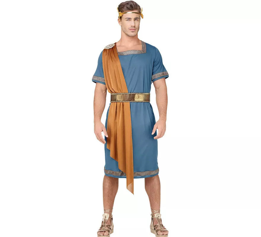 Translation missing: de.Disfraz de Emperador Romano Azul para hombre
