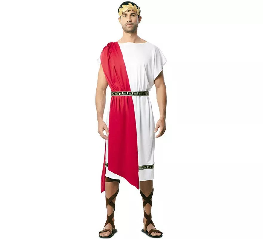 Translation missing: de.Disfraz de Emperador Romano con chal rojo para hombre