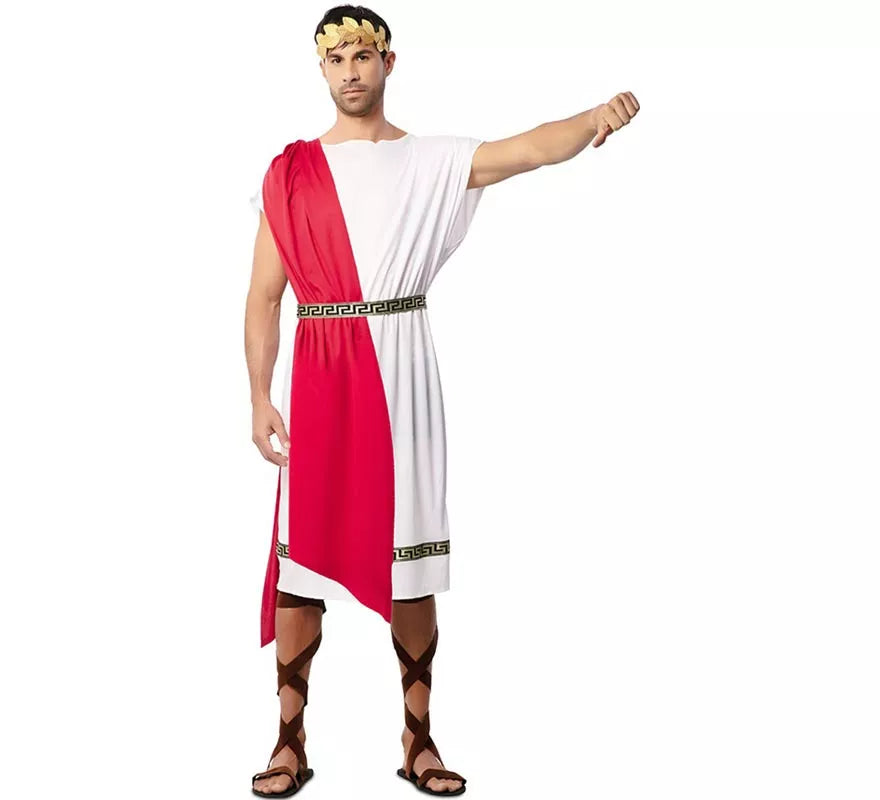 Translation missing: de.Disfraz de Emperador Romano con chal rojo para hombre
