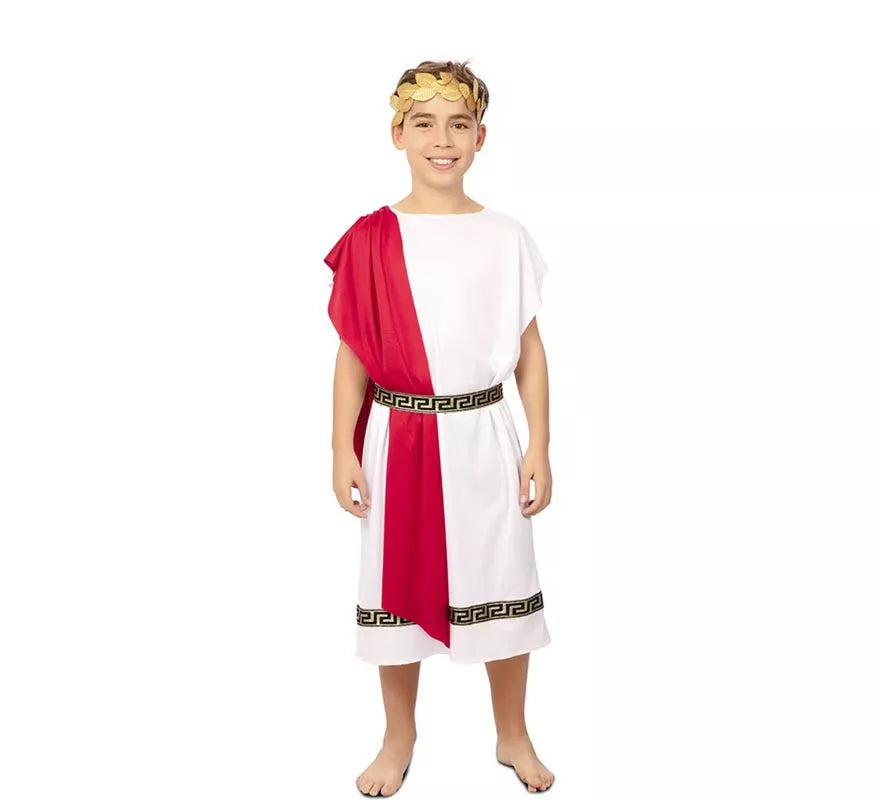 Translation missing: de.Disfraz de Emperador Romano con chal rojo para niño
