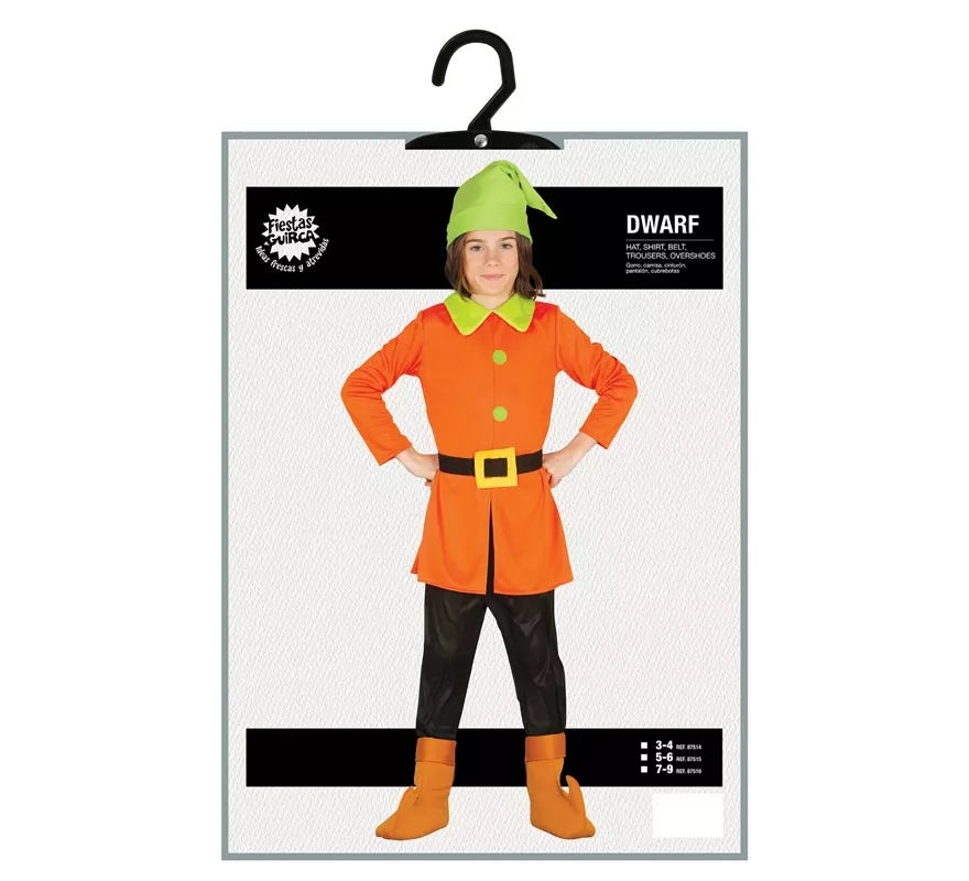 Translation missing: de.Disfraz de Enanito de Cuento naranja y verde para niños