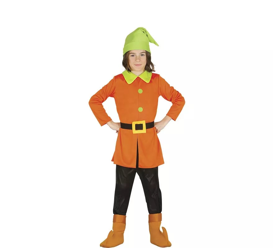 Translation missing: es.Disfraz de Enanito de Cuento naranja y verde para niños