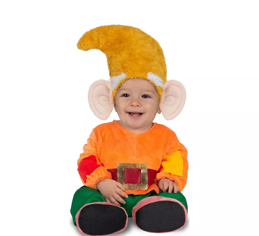 Translation missing: es.Disfraz de Enanito naranja con gorro para bebé y niño