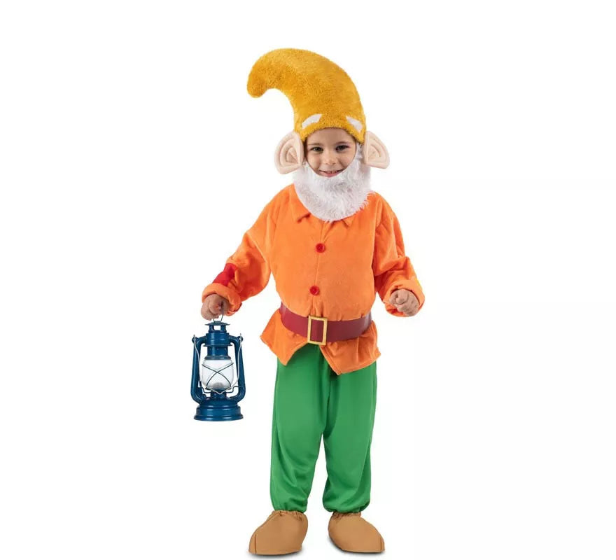 Translation missing: de.Disfraz de Enanito naranja con gorro para niño