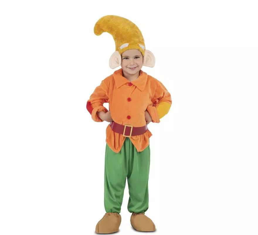 Translation missing: de.Disfraz de Enanito naranja con gorro para niño
