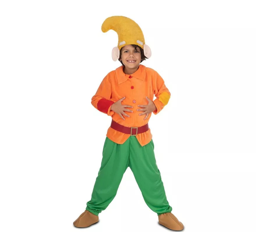 Translation missing: de.Disfraz de Enanito naranja con gorro para niño