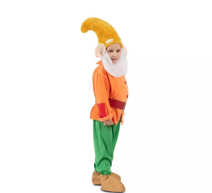 Translation missing: de.Disfraz de Enanito naranja con gorro para niño